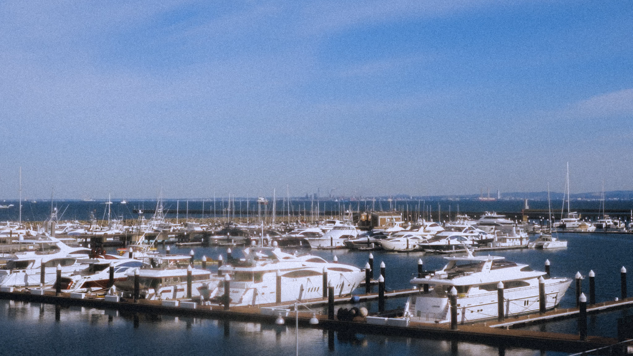 Bright sunny scene with unnatural film preset.