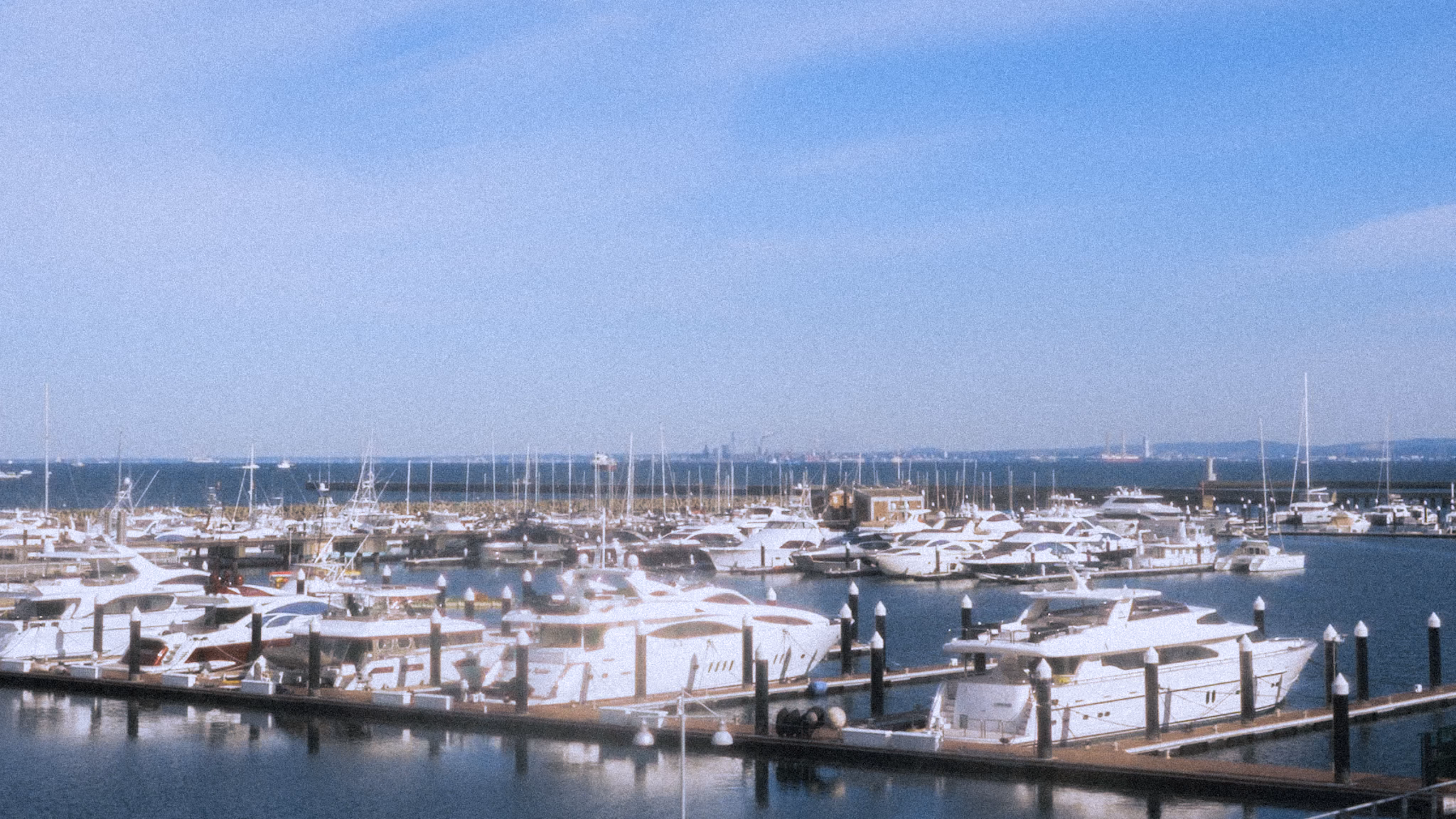 Bright sunny scene with balanced cooler film preset.
