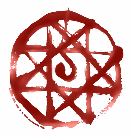 Alphonse Elric's blood rune painted in red inside his armour.