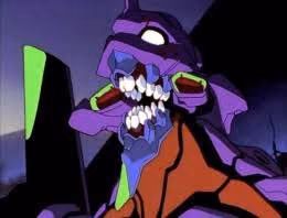 A screencap of Evangelion Unit-01 gone berserk.